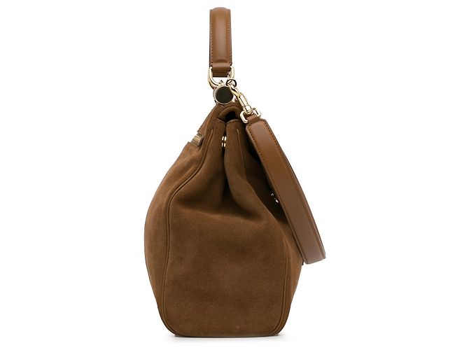 Dolce & Gabbana Dolce&Gabbana Borsa Miss Sicily Soft grande in pelle scamosciata marrone - vista 3