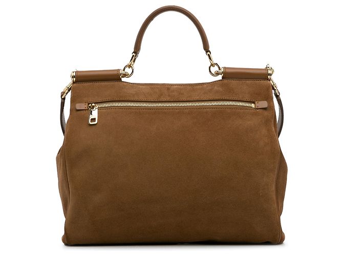 Dolce & Gabbana Dolce&Gabbana Borsa Miss Sicily Soft grande in pelle scamosciata marrone - vista 4