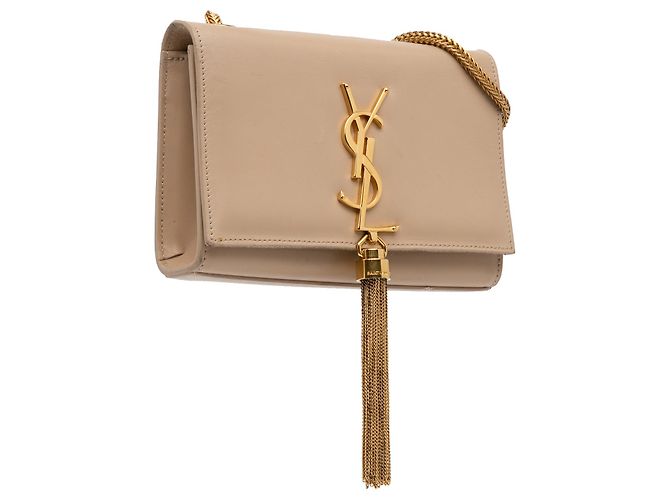 Borsa a tracolla Kate con nappa piccola monogramma marrone Saint Laurent Beige - vista 2