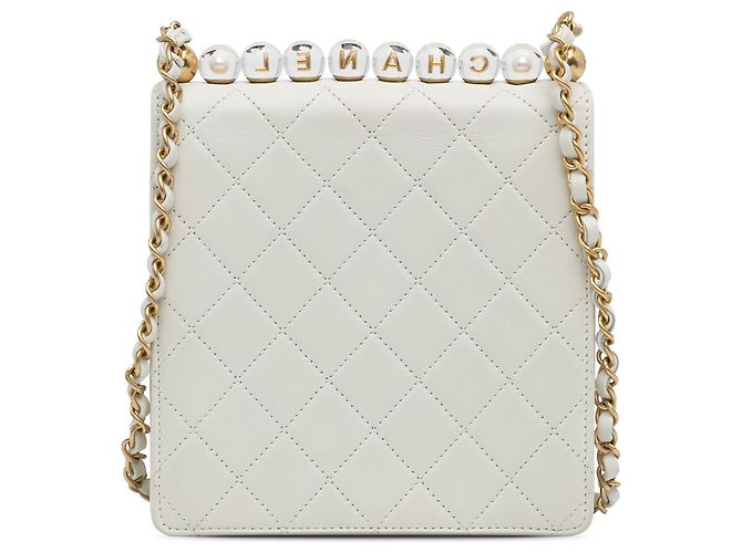Chanel Aba de pérolas pequenas chiques brancas Branco - vista 3