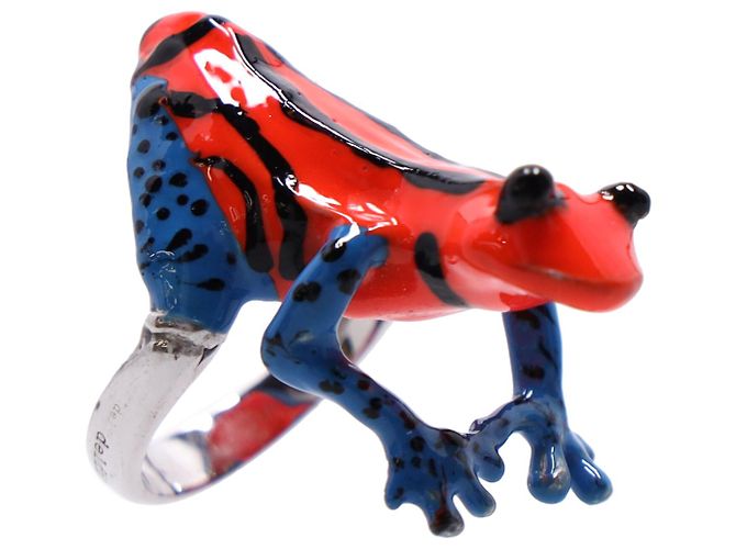 Delfina Delettrez Emaille-Froschring in Sterlingsilber Python drucken - Ansicht 2