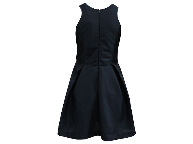 Etuikleid von Maje mit Kellerfalten aus marineblauem Polyester. - Ansicht 3