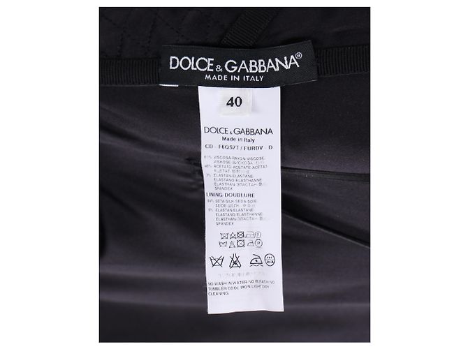 Abito Dolce & Gabbana con scollo a cuore in seta nera - vista 4
