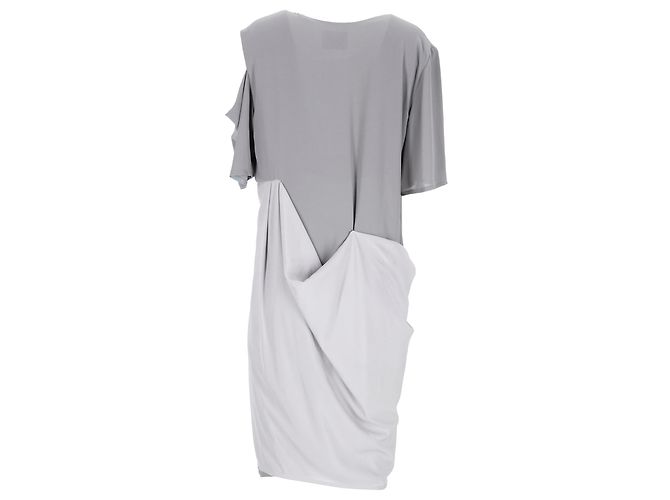 Vestido drapeado asimétrico de Acne Studios en poliéster gris Castaño - vista 3