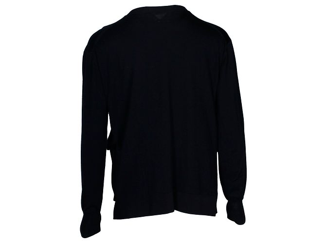 Céline Celine Cardigan abotoado em lã preta Preto - vista 3