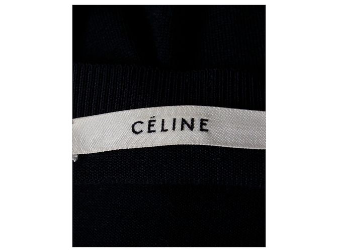 Céline Celine Cardigan abotoado em lã preta Preto - vista 4