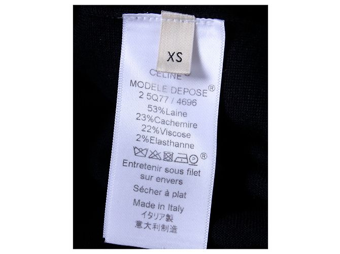 Céline Celine Cardigan abotoado em lã preta Preto - vista 5