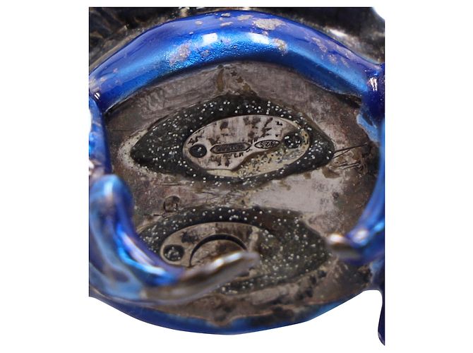 Anello Occhio Delfina Delettrez in Vetro di Murano e Smalto in Argento 925 Blu - vista 4