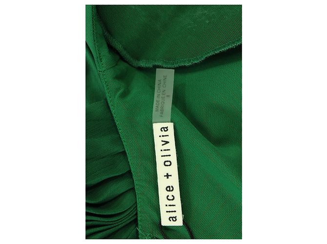 Vestido con mangas de mariposa de Alice + Olivia en viscosa verde - vista 4