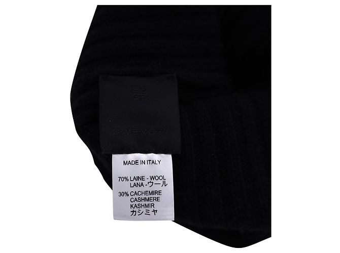 Berretto con logo Givenchy in lana nera - vista 4