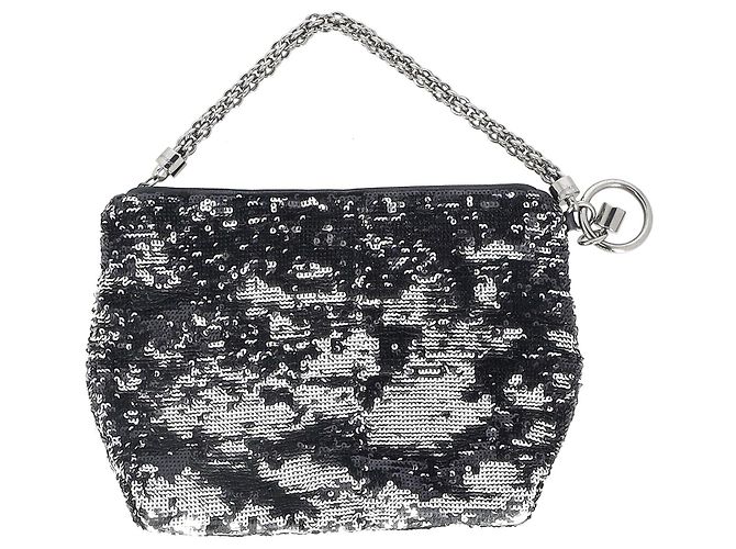 Pochette Callie media Jimmy Choo in paillettes nere - vista 3