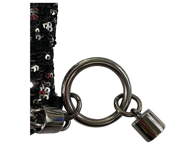Pochette Callie media Jimmy Choo in paillettes nere - vista 5
