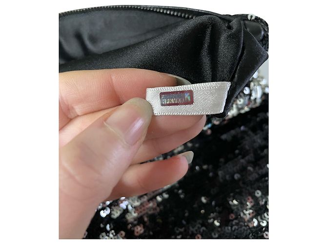 Pochette Callie media Jimmy Choo in paillettes nere - vista 7