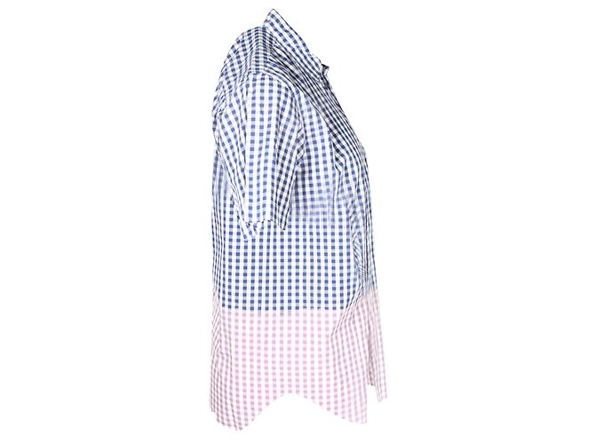 Comme Des Garcons Camisa Comme Des Garçons de manga corta a cuadros de algodón azul - vista 2