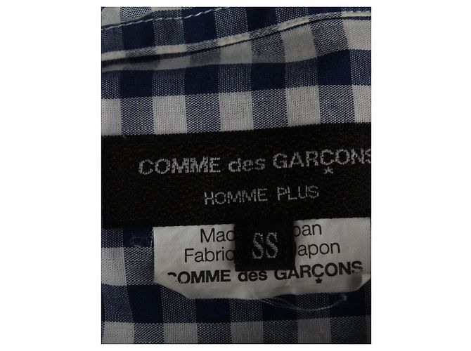 Comme Des Garcons Camisa Comme Des Garçons de manga corta a cuadros de algodón azul - vista 4