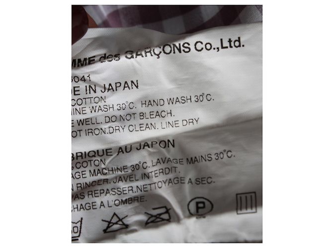Comme Des Garcons Camisa Comme Des Garçons de manga corta a cuadros de algodón azul - vista 5