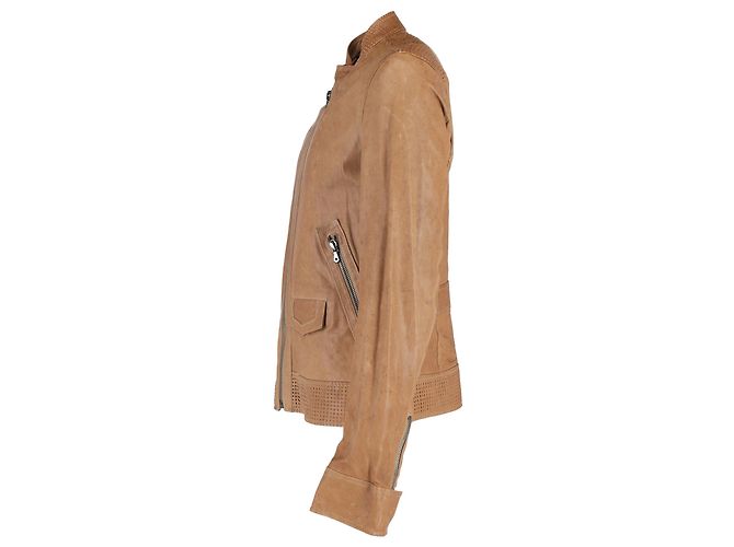 Dolce & Gabbana Zipped Jacket in Brown Leather - view 2