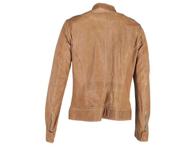Dolce & Gabbana Zipped Jacket in Brown Leather - view 3