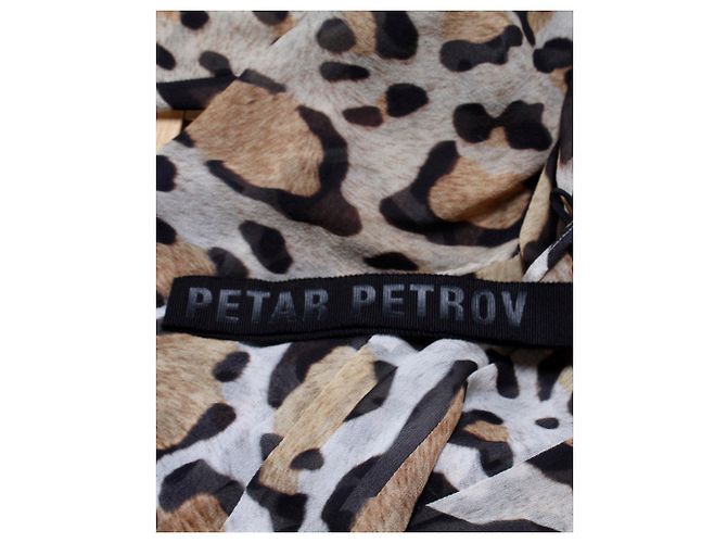 Petar Petrov Top Leopardato in Seta Multicolor Stampa python - vista 5