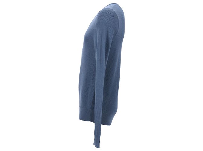 Pull en maille à col rond Sandro en coton bleu - vue 2
