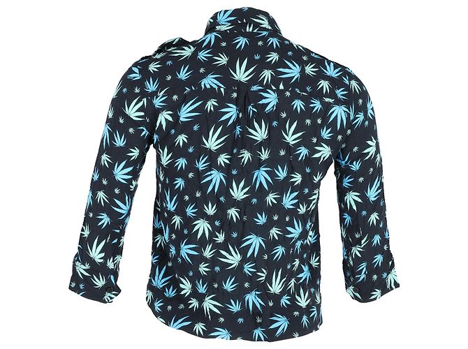 Button-Up-Hemd von Zadig & Voltaire mit Blattmuster aus mehrfarbiger Viskose - Ansicht 3