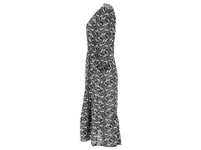 Vestido midi con estampado de cachemira de viscosa negra Ba&Sh Impresión de pitón - vista 2