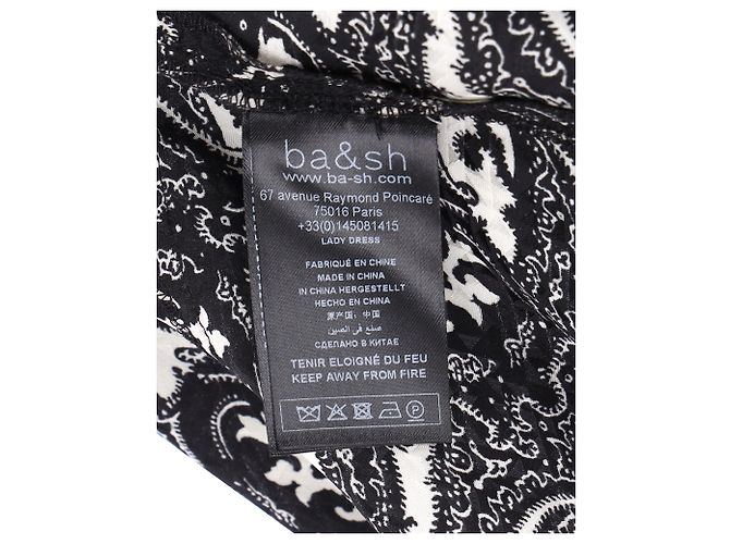 Vestido midi con estampado de cachemira de viscosa negra Ba&Sh Impresión de pitón - vista 4