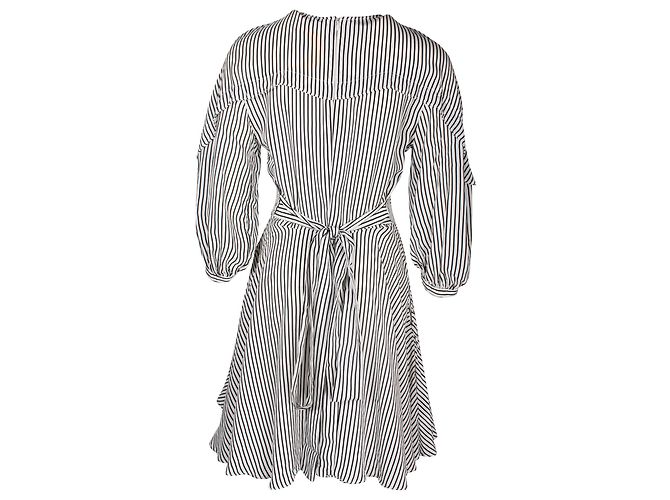 Minivestido de rayas Maje Roxby en cupro blanco - vista 2