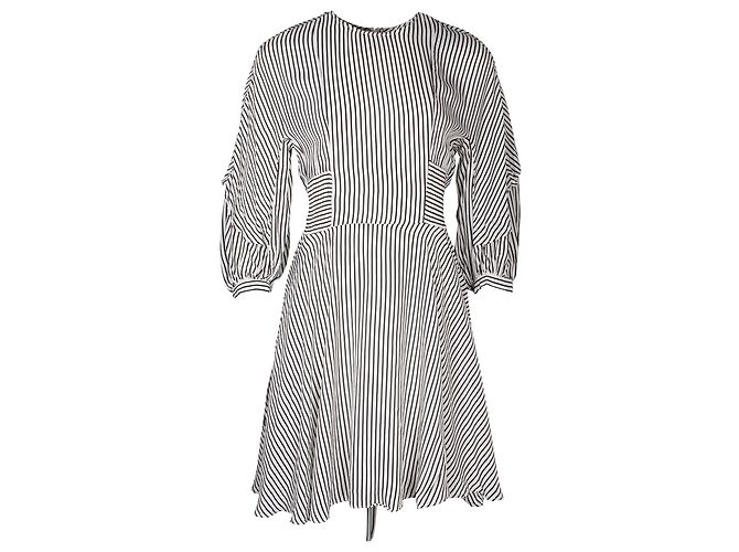 Minivestido de rayas Maje Roxby en cupro blanco - vista 3