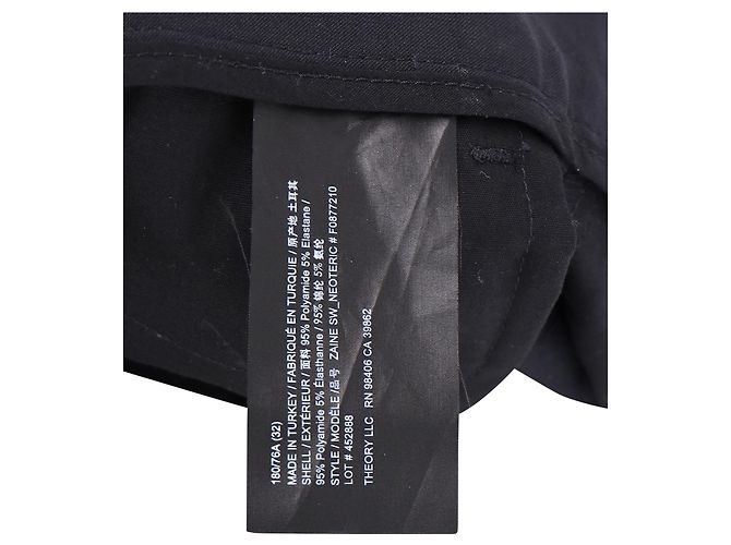 Theory Slim Casual Trousers in Black Polyamide - view 5