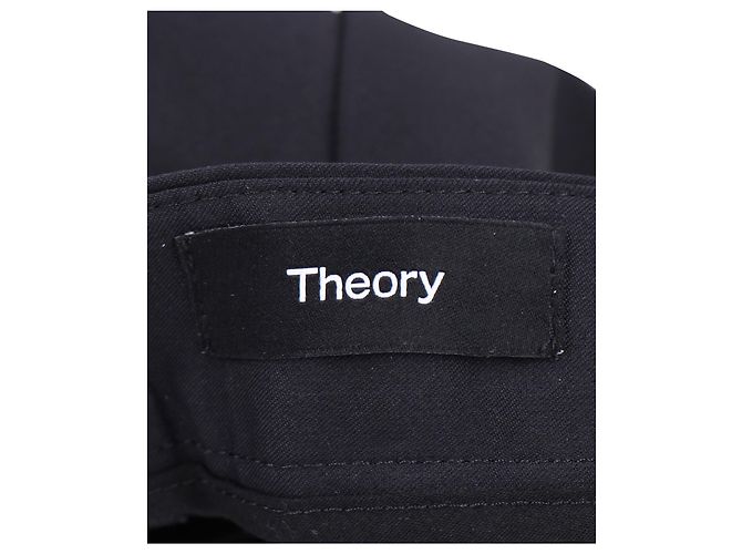 Theory Slim Casual Trousers in Black Polyamide - view 6