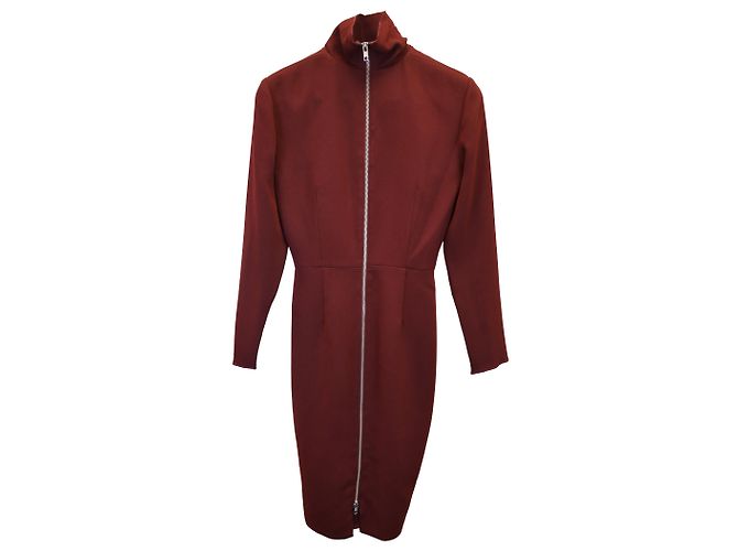 Autre Marque Vestido con cuello simulado en triacetato burdeos de Alex Perry Roja - vista 2