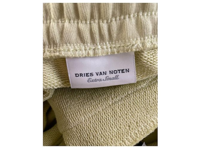 Dries Van Noten Pantalones deportivos con cordón ajustable en lana amarilla Noted de Dries Van - vista 2