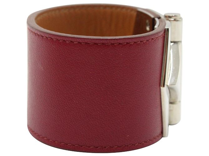 Pulseira Hermès Bérénice Cuir em couro vermelho - vista 4