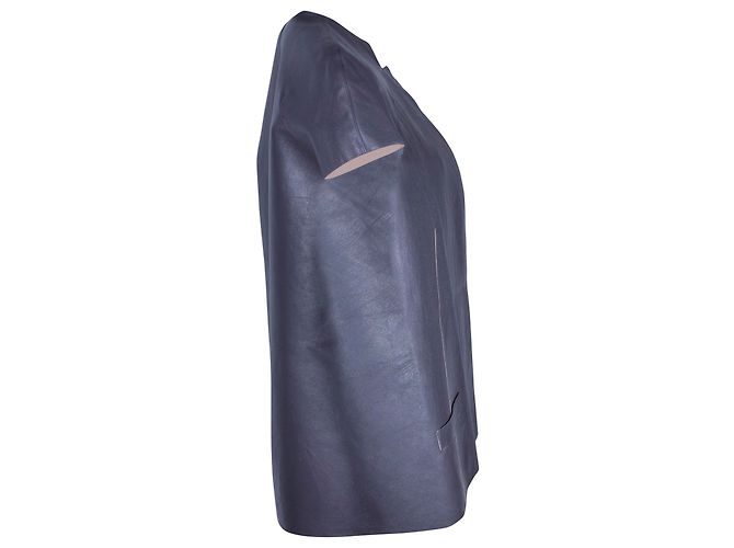 Marni Kurzarmjacke aus grauem Leder - Ansicht 2