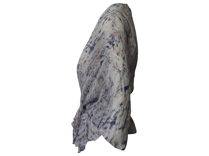 Top Iro Justie con scollo a V in seta bianca Bianco - vista 11