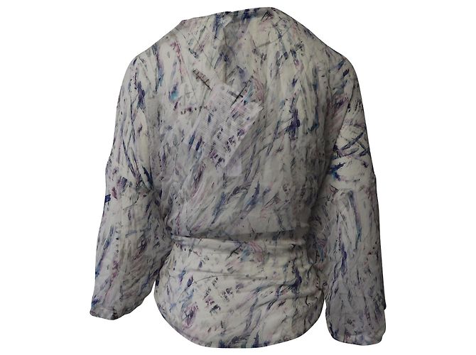Top Iro Justie con scollo a V in seta bianca Bianco - vista 12