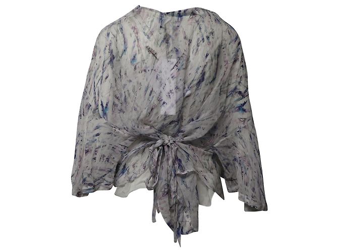 Top Iro Justie con scollo a V in seta bianca Bianco - vista 2