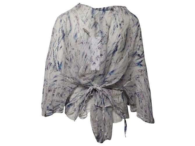 Top Iro Justie con scollo a V in seta bianca Bianco - vista 3