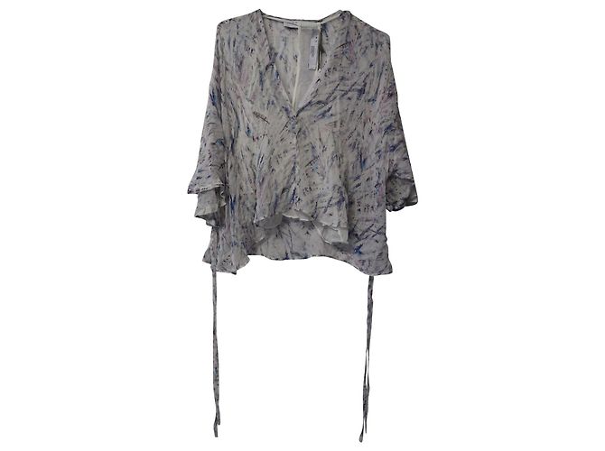 Top Iro Justie con scollo a V in seta bianca Bianco - vista 5