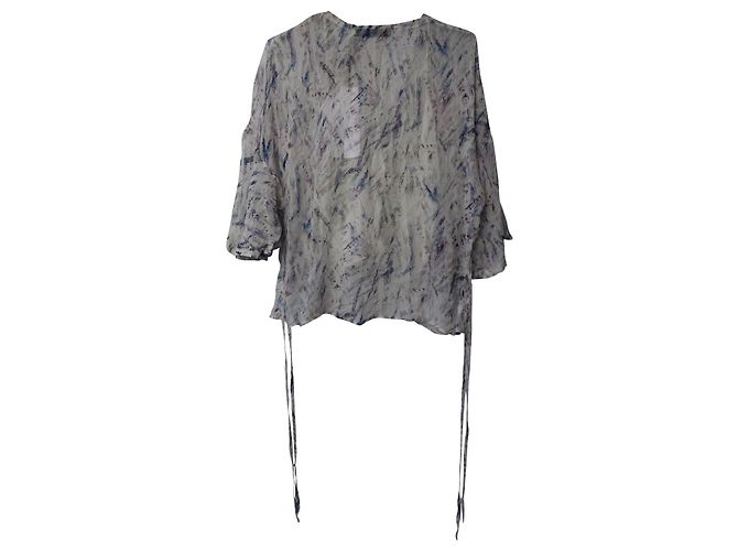Top Iro Justie con scollo a V in seta bianca Bianco - vista 6