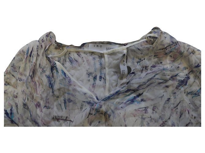 Top Iro Justie con scollo a V in seta bianca Bianco - vista 7