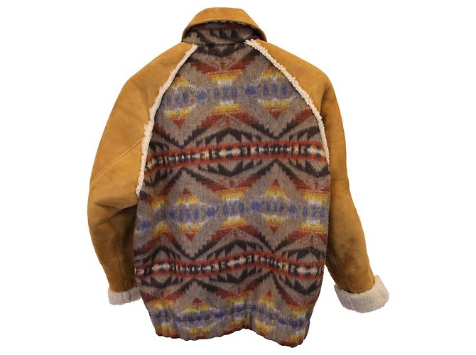 Cappotto Jacquard Sandro Paris Johnson in lana e pelle di pecora multicolor Stampa python - vista 2