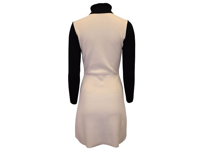 Vestido de malha elástica Theory Myrelle Evian em lã creme Branco Cru - vista 2