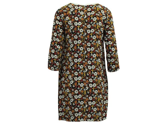 Sandro Minikleid mit Blumenmuster und Cut-Out-Ärmeln aus mehrfarbiger Viskose - Ansicht 3