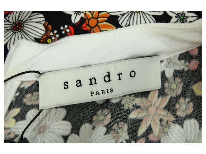 Sandro Minikleid mit Blumenmuster und Cut-Out-Ärmeln aus mehrfarbiger Viskose - Ansicht 4