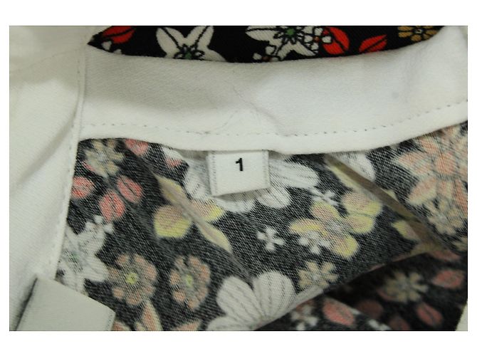 Sandro Minikleid mit Blumenmuster und Cut-Out-Ärmeln aus mehrfarbiger Viskose - Ansicht 5