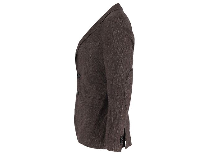 Hugo Boss Blazer a rayas Boss en algodón marrón Castaño - vista 2