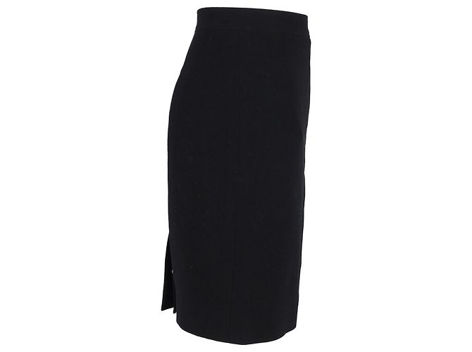 Timeless Gerade, knielanger Rock von Chanel aus schwarzem Polyester - Ansicht 2