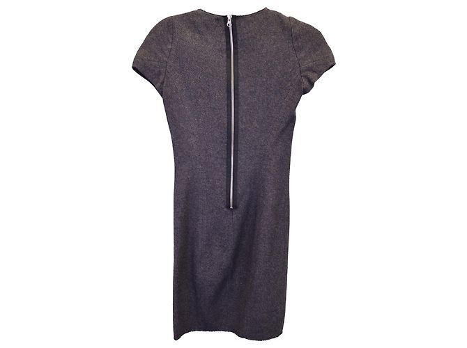 Isabel Marant Etoile Robe droite à col bénitier en laine grise - vue 2